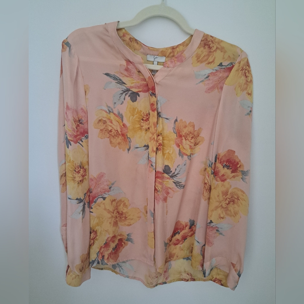 Joie Pink and Yellow Floral Blouse